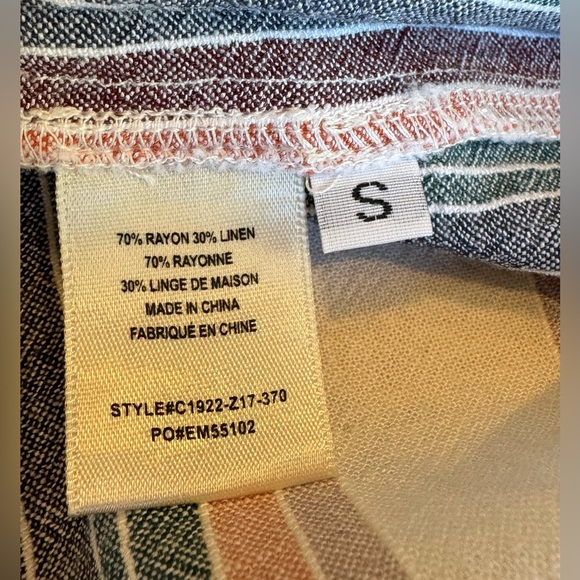 Anthropologie Cloth & Stone Striped Sleeveless V-Neck Shirt Dress - Size Small - Picture 14 of 15